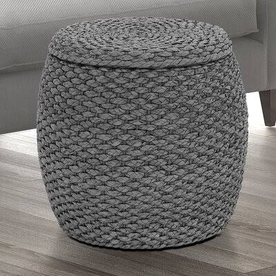 Gray Oval Storage Ottoman S334063