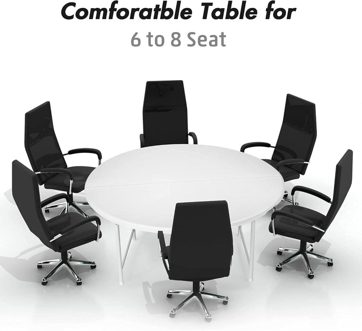 5 Pack Round Folding Table, 53” Dia Portable Card Table N116726