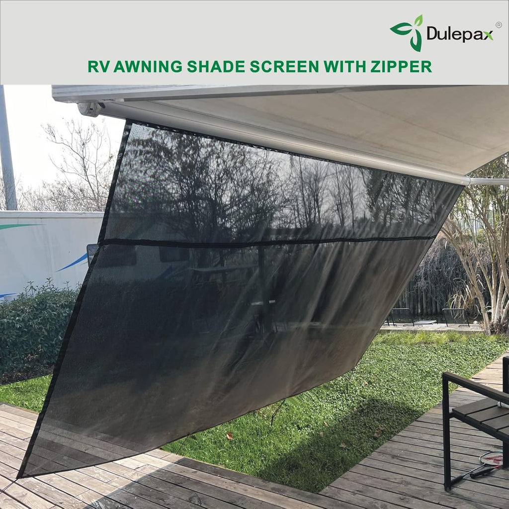 RV Awning Shade Screen with Zipper 8'X17'3'' C584