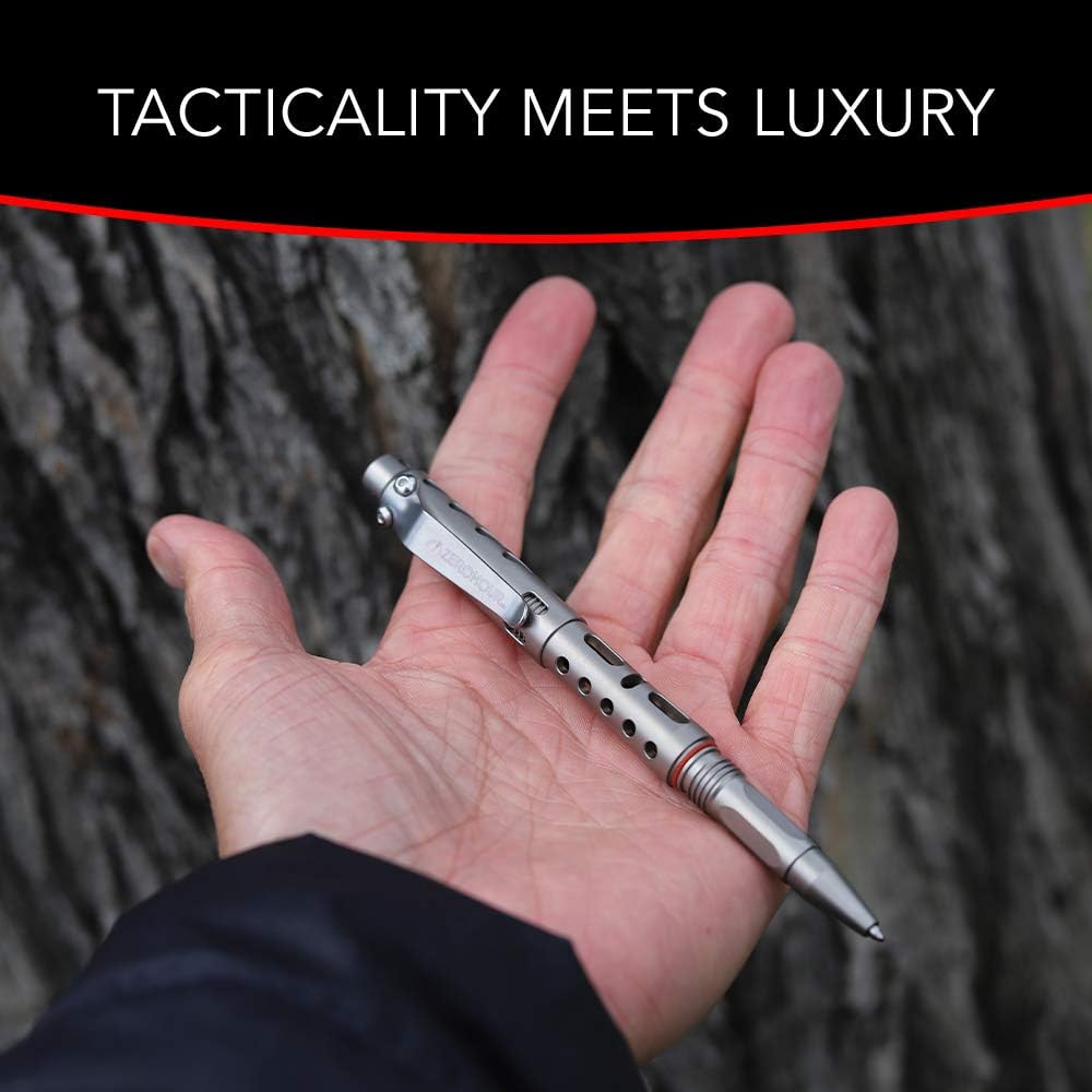 Titanium Tactical Pen with Tungsten Tip and Fisher Ink D5288