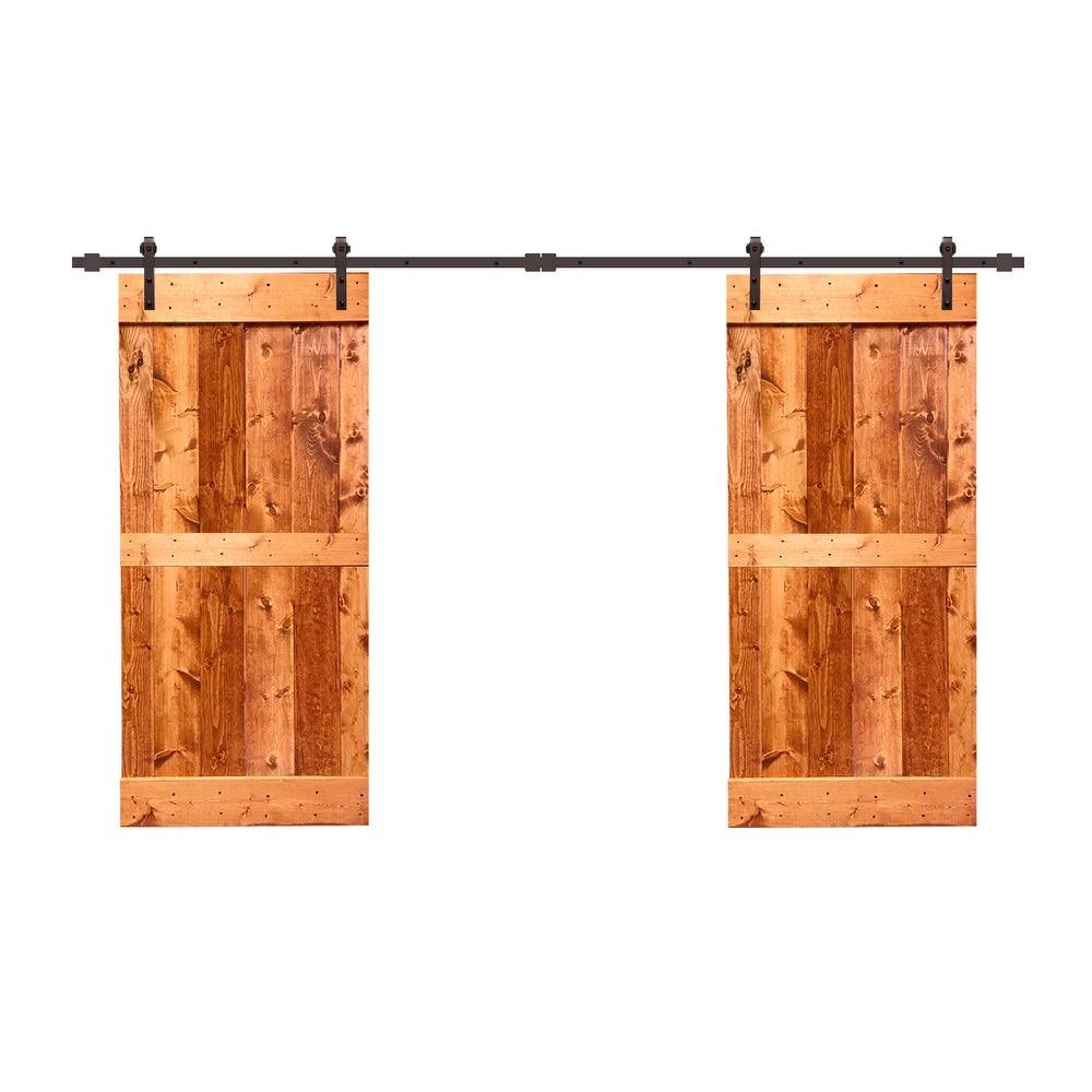 Charcoal Black Double Barn Door with Hardware Kit H329789