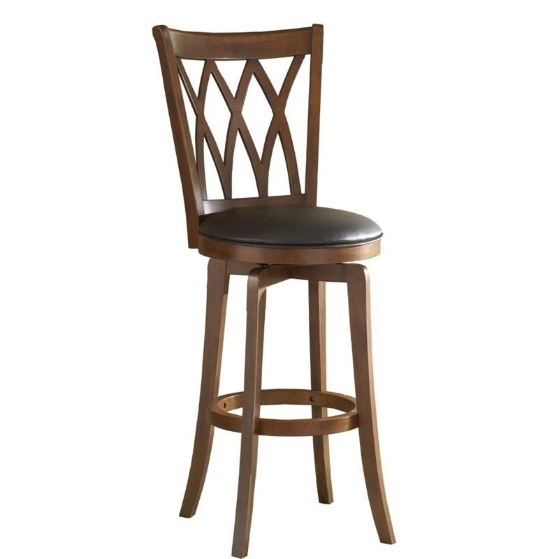 Antique Brown Faux Leather Swivel Counter Stool Q849