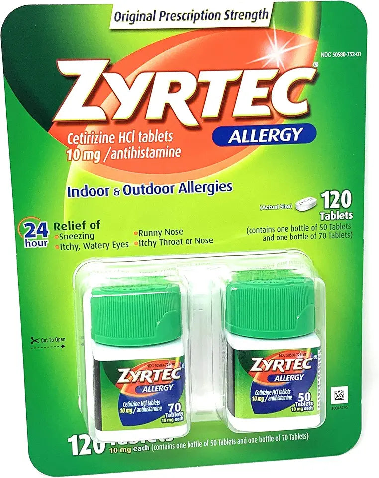 Cetirizine Hcl Antihistamine 120 Tablets 10mg D337024