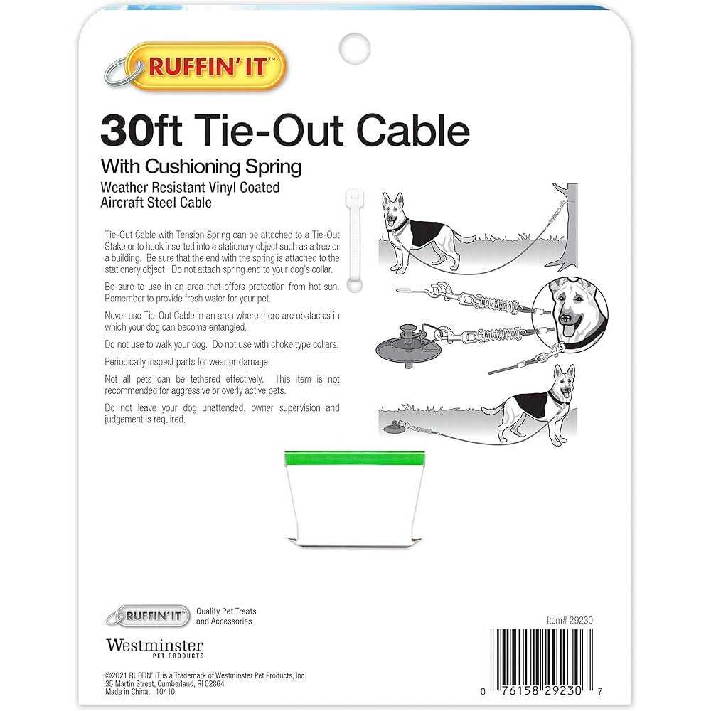 Cable Tie-Out with Cushioning Spring Heavy-Duty F557