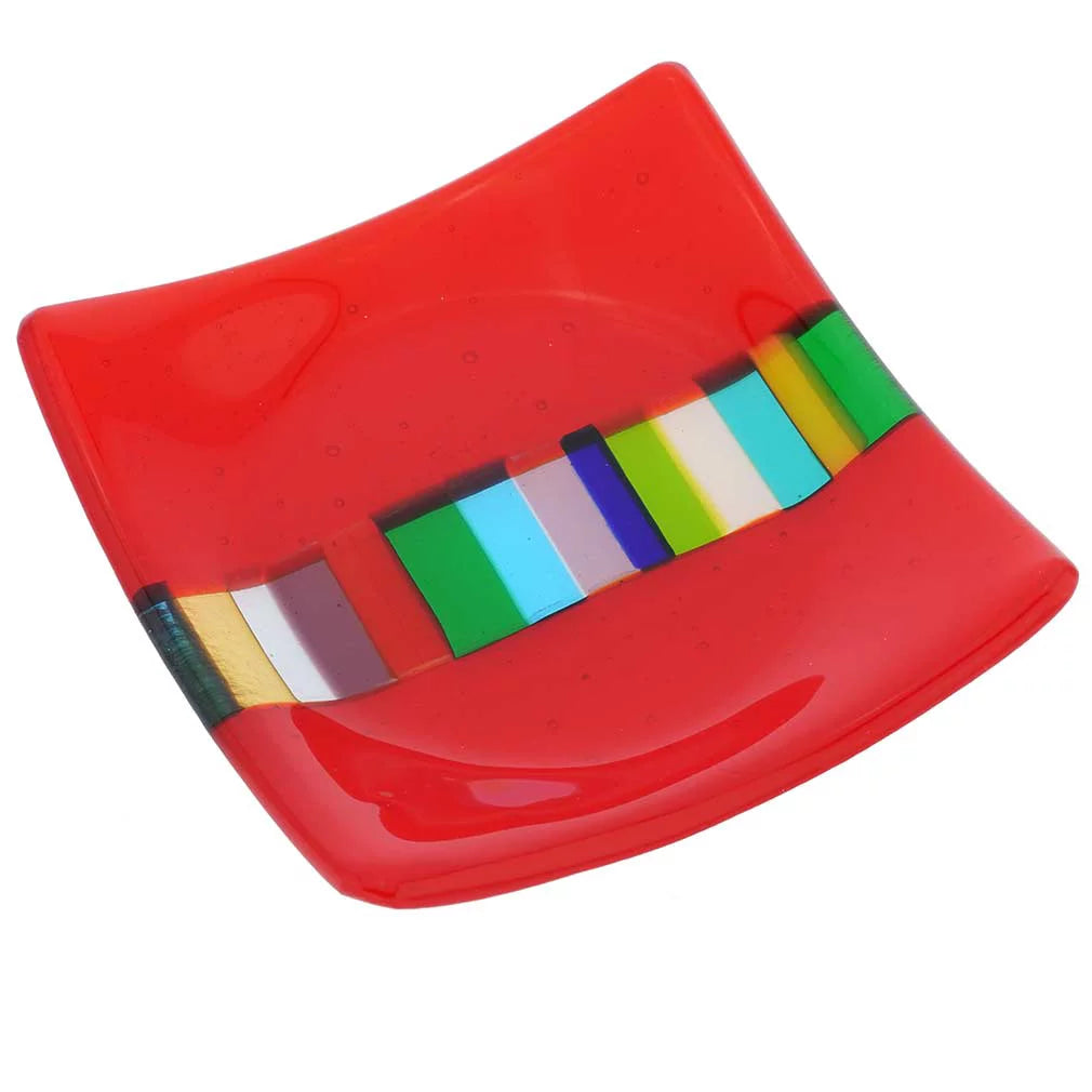 Murano Glass Ruby Red Plate I28181