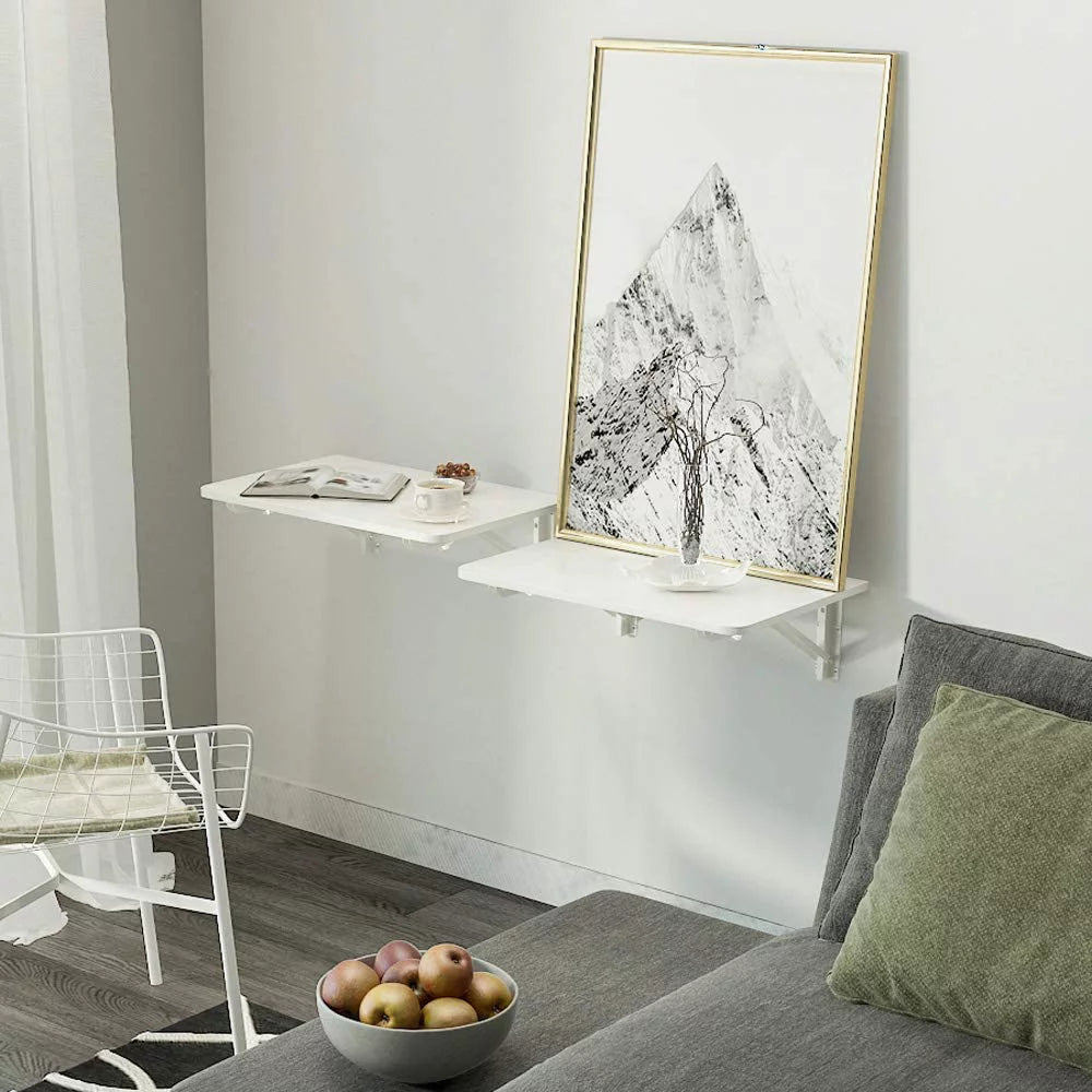 Wall Mounted Fold Down Desk 60cmx40cm White P40766