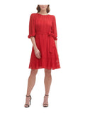 Red Striped Fit + Flare Dress R91309