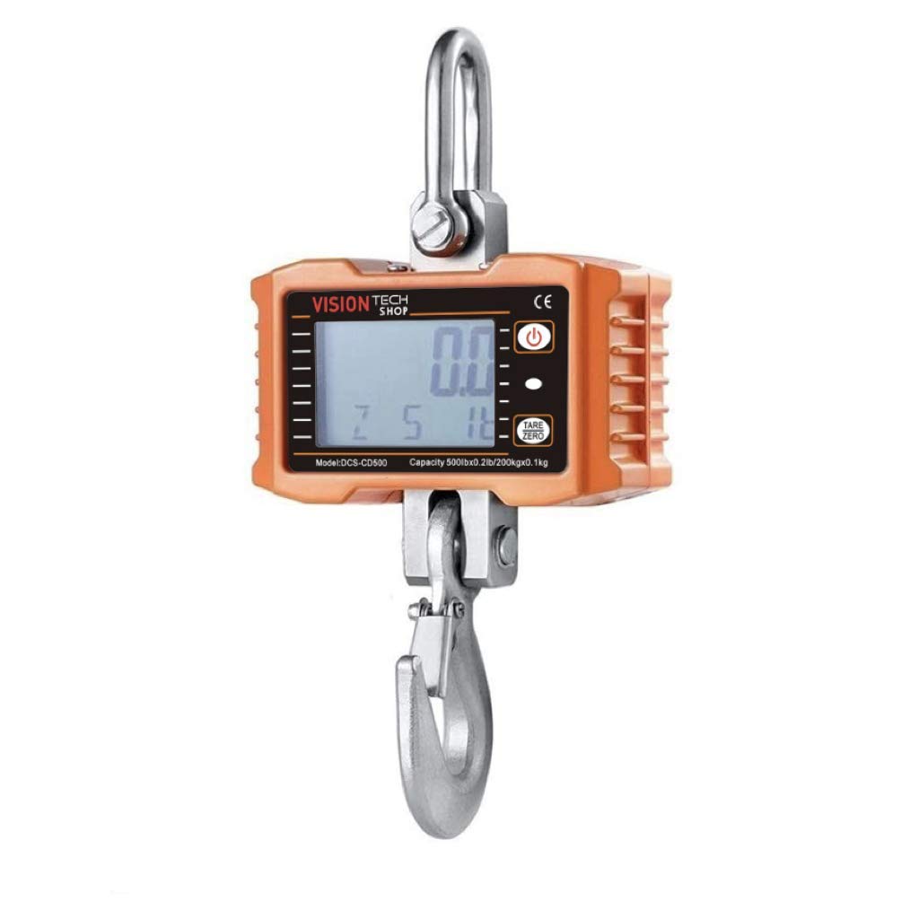 Digital Crane Scale 500lb 200kg Heavy Duty Compact Hanging Scale LED Display E40024