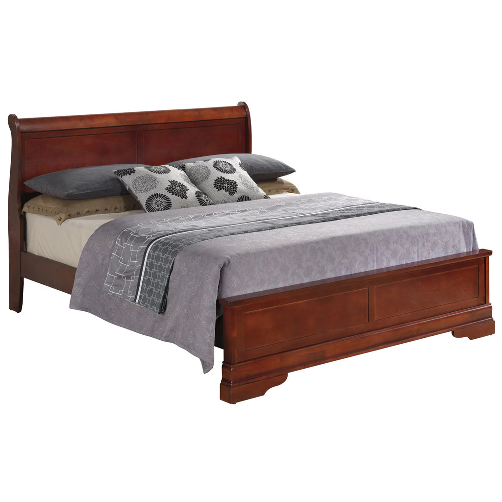 Cherry Queen Size Panel Bed X4218