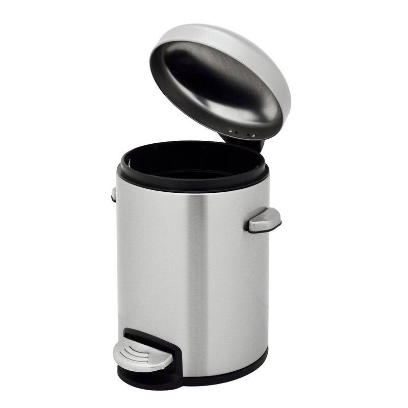 Fingerprint Free Stainless Steel Step on Trash Can Set R490