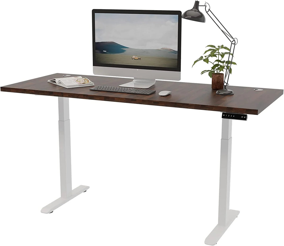 Dual Motor Height Adjustable Desk with White Frame I218173