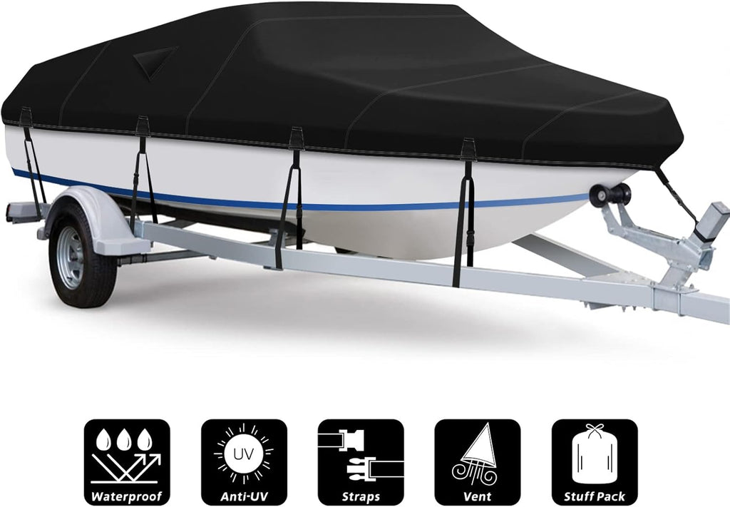800D Waterproof Heavy Duty Canvas Boat Cover 17-19 ft F792