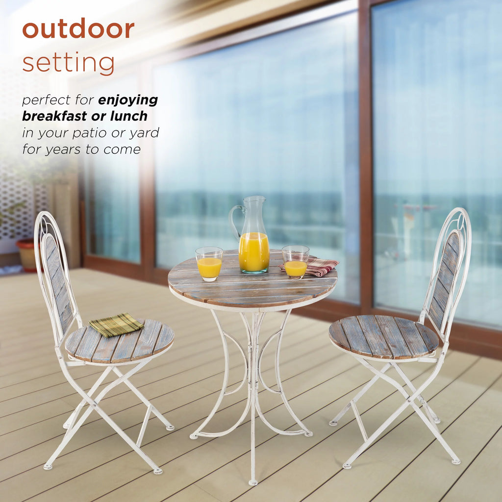 3-Piece Steel and Wood Bistro Set K47816