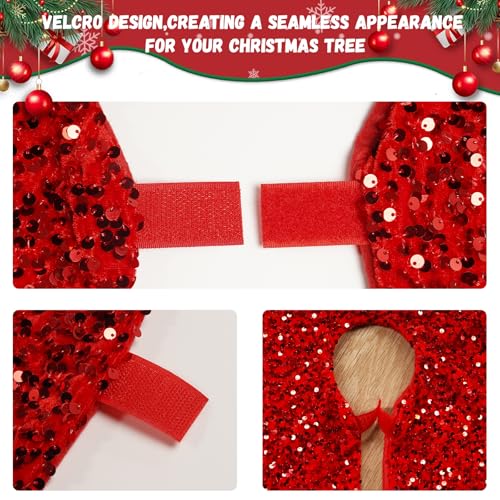 48 Inch Red Sequin Christmas Tree Skirt T834
