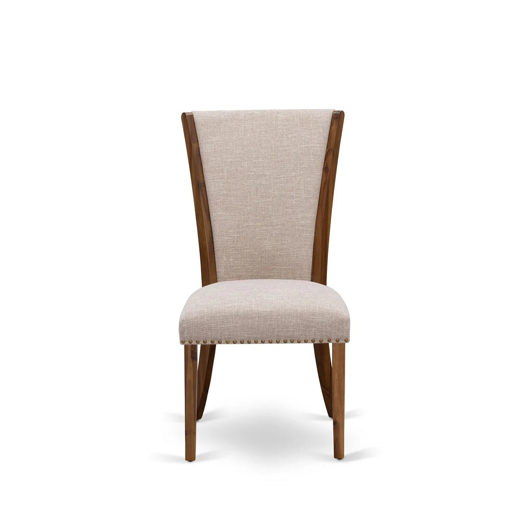 Walnut/Tan Fabric Dining Chairs (Set of 2) D496679