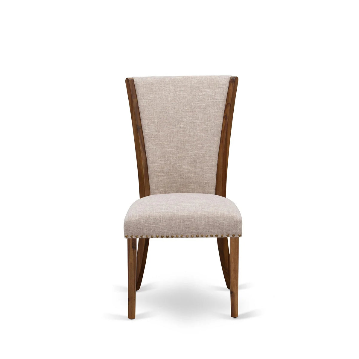 Walnut/Tan Fabric Dining Chairs (Set of 2) D496679
