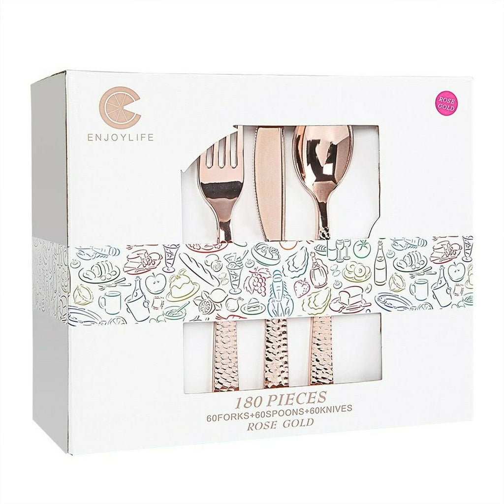 Rose Gold Silverware Disposable Flatware I83795
