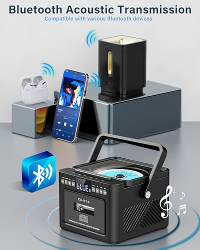 Portable Boombox CD Player with Cassette Player and Bluetooth F9532