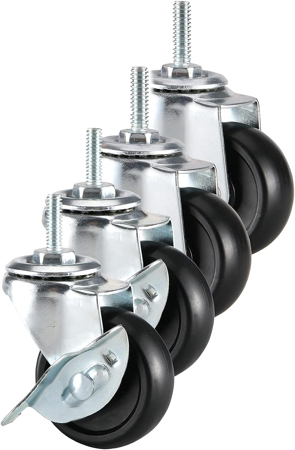 Set of 4 Black Heavy Duty Caster Roller Wheels Y792