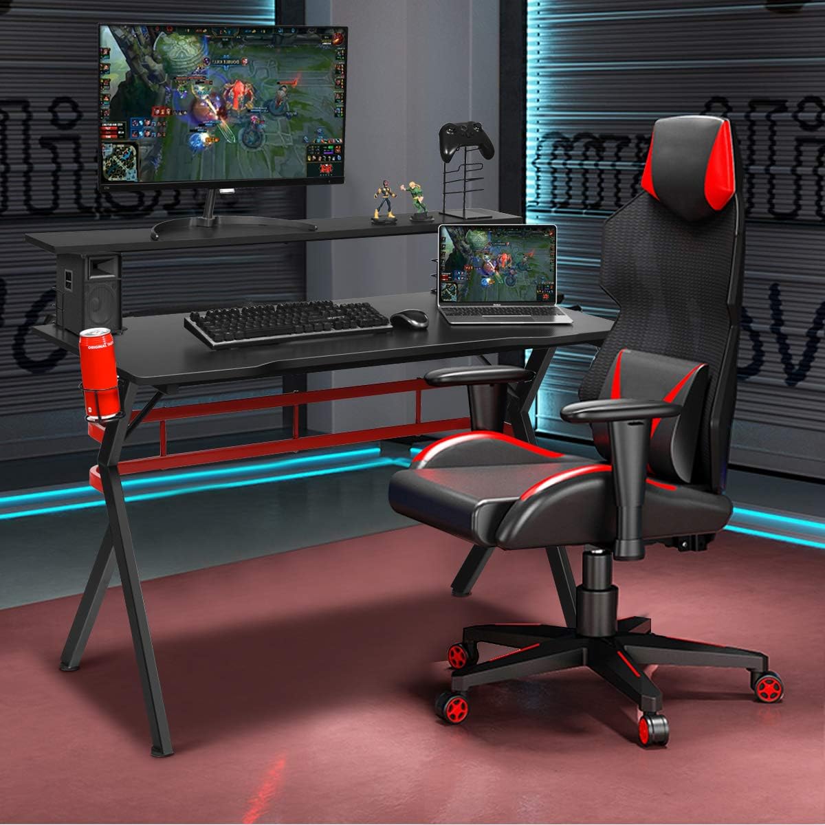 47.5" Gaming Desk with Monitor Shelf M120100