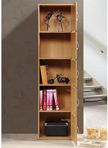 5 Shelf 5 Door Bookcase in Beech E20387