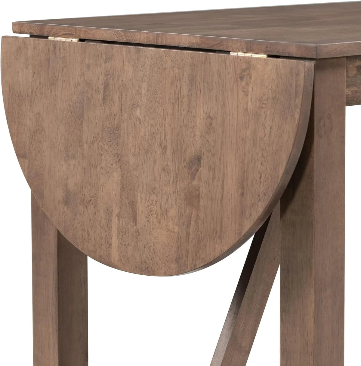 3 Piece Counter Height Drop Leaf Dining Table with 2 Padded Chairs, Brown E607486