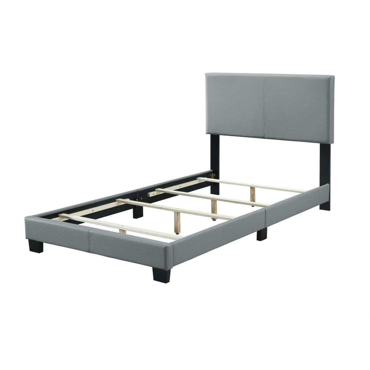 Grey Faux Leather Bed S583
