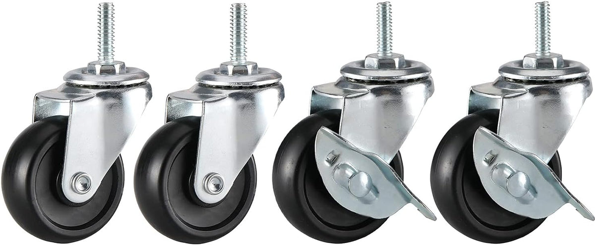 Set of 4 Black Heavy Duty Caster Roller Wheels Y792
