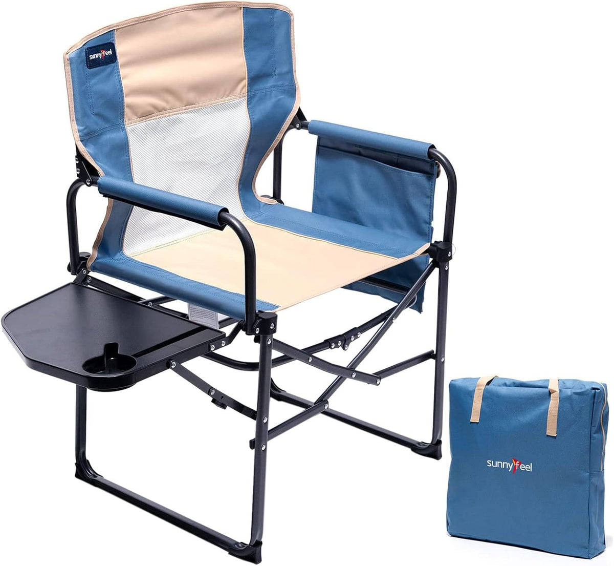 Oversized Portable Folding Camping Chair with Side Table R827059