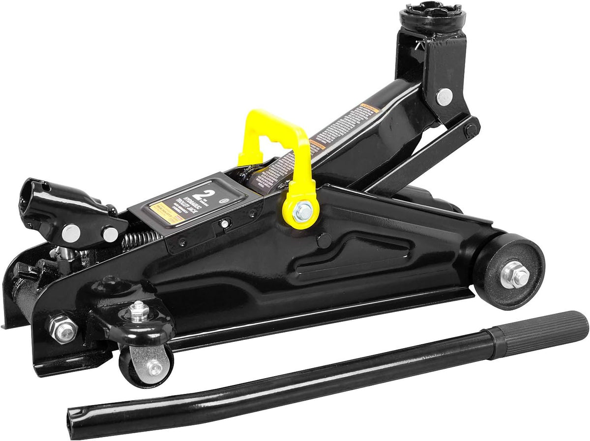 2 Ton Hydraulic Trolley Service Jack Combo with 2 Jack Stands, Black N584