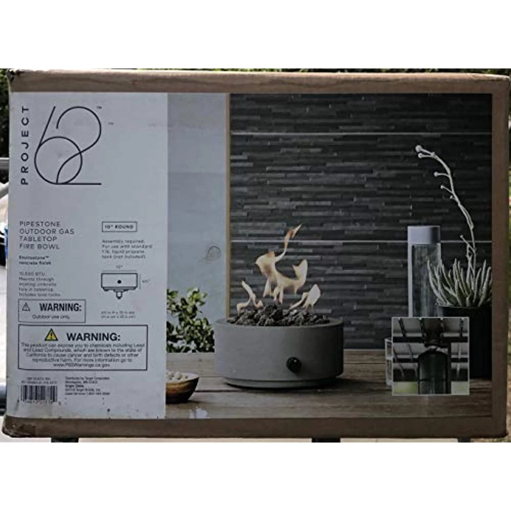Round Patio Tabletop Fireplace with Umbrella Hole, 10 Inches, Gray U135799