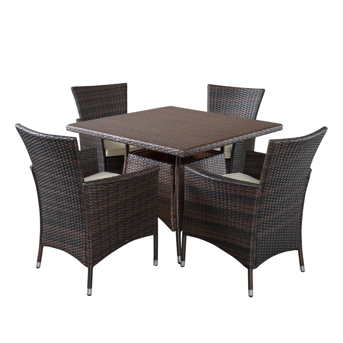 Outdoor Wicker 5 Piece Dining Set with Cushion J11162
