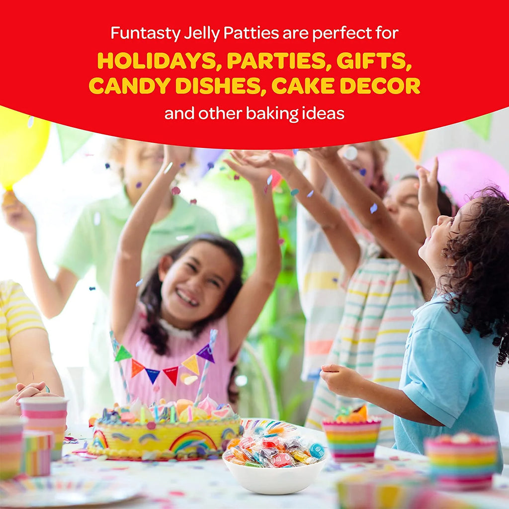 Assorted Jelly Fruit Disk Patties Candy, Individually Wrapped, Vegan, Gluten Free - 2 Pound Bag K697023