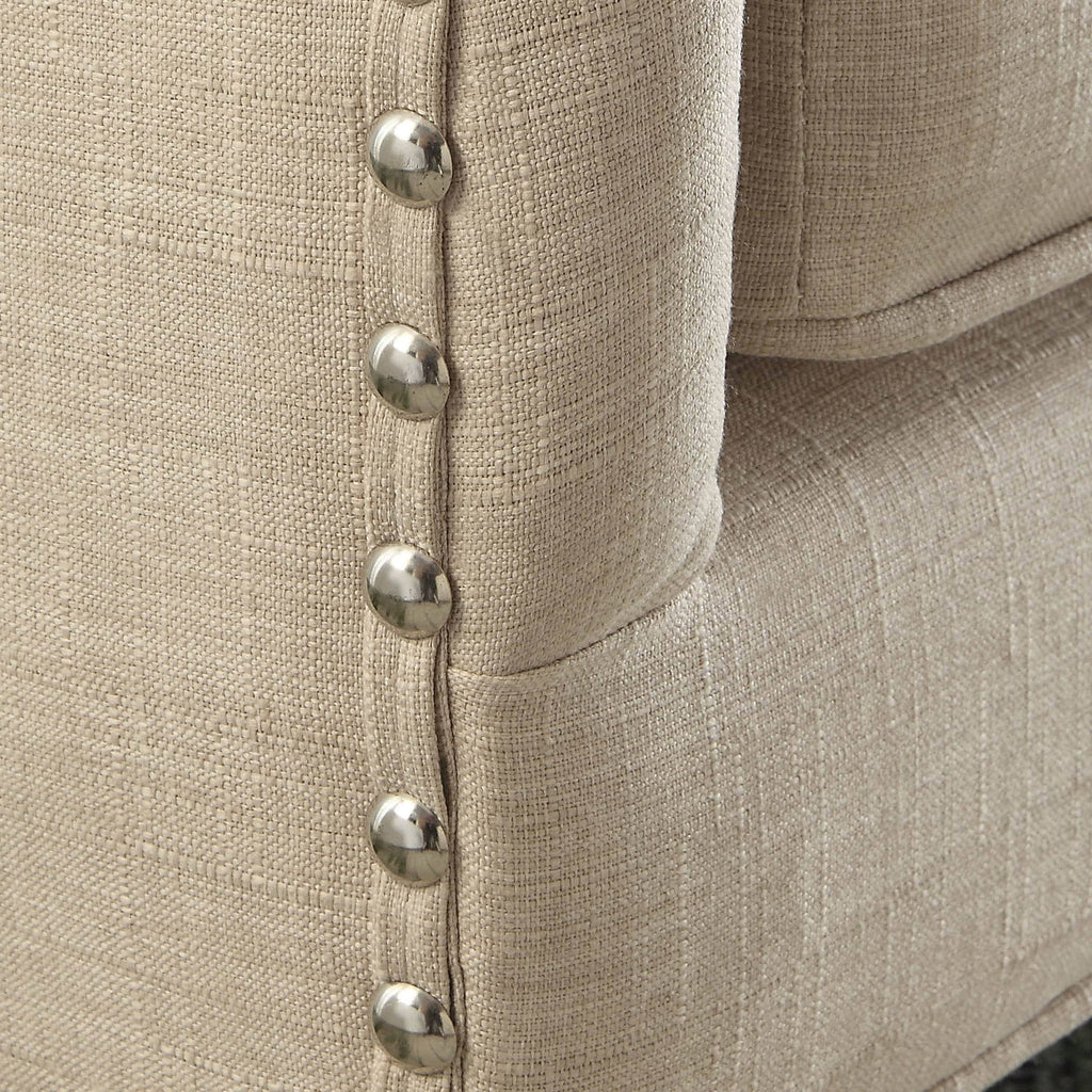 Fabric Wingback Loveseat with Nailhead Accents J128