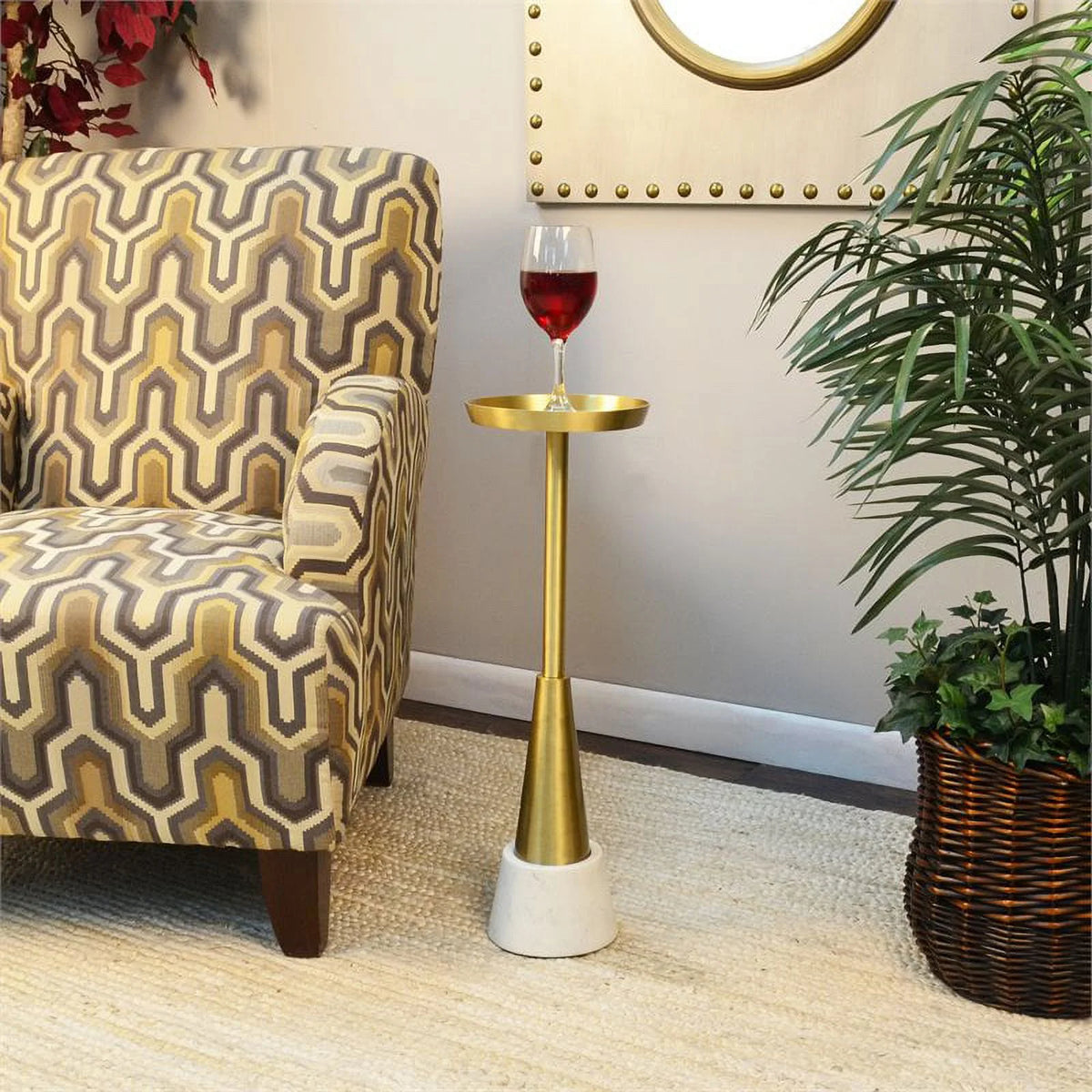 Small Marble and Metal Drink Table B808412