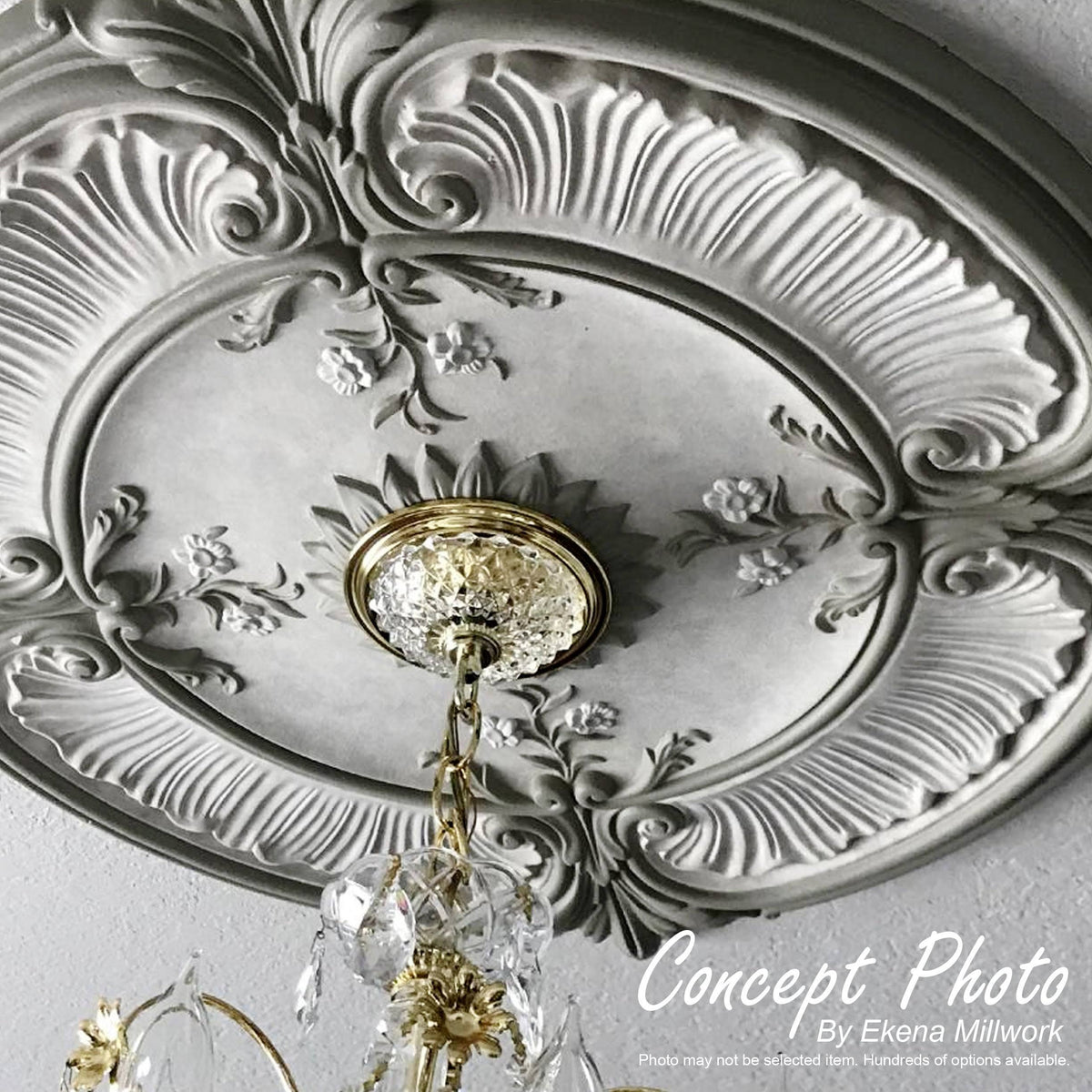 12 1/2x22OD x 3 7/8x22ID x 3/4x22P Ceiling Medallion, Hand-Painted Iridescent Gold P7964
