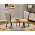 Walnut/Tan Fabric Dining Chairs (Set of 2) D496679