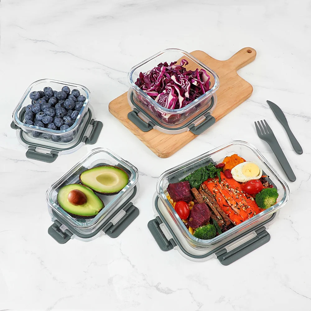 20 Pc Airtight Glass Food Storage Containers with Lids R324