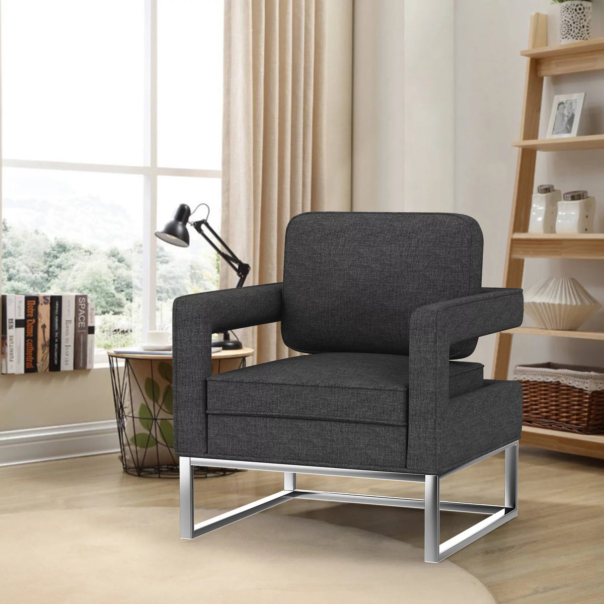 Black Upholstered Accent Chair S703256