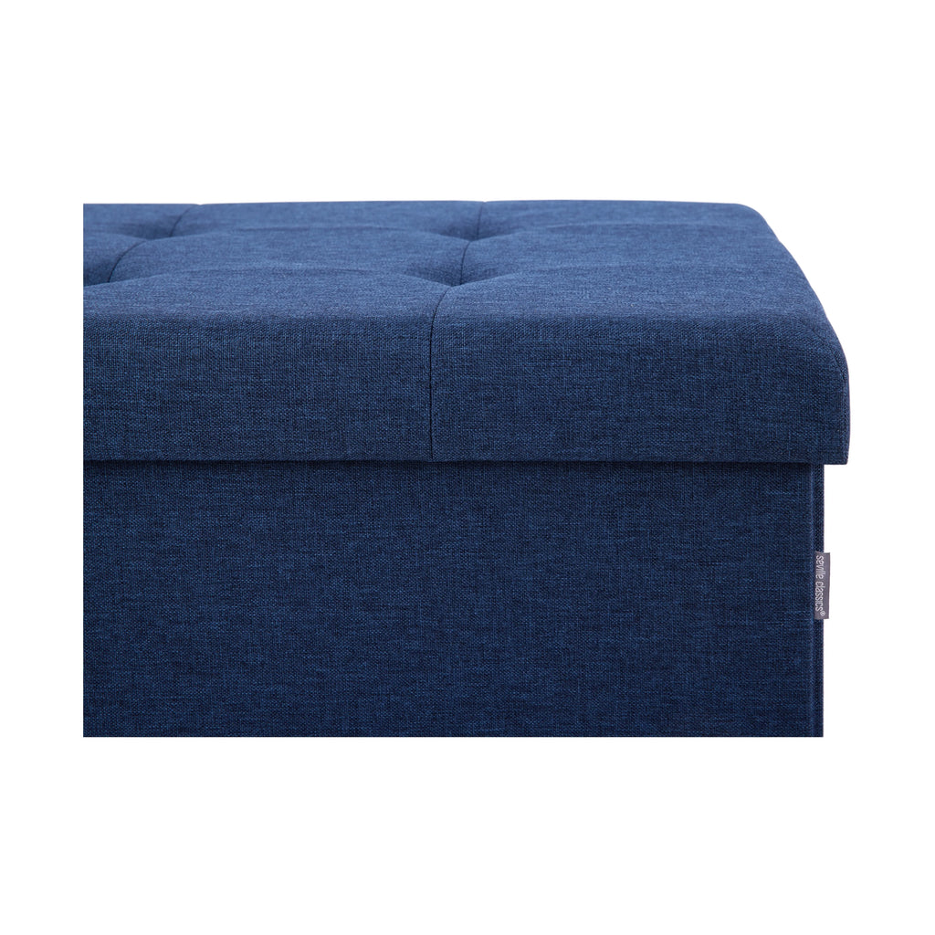 Cushioned Fabric Storage Ottoman Bench R358201