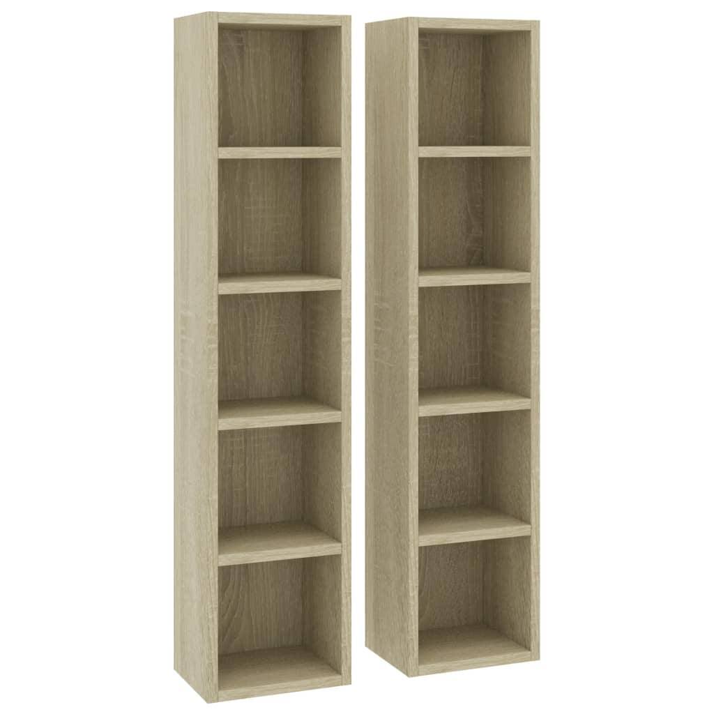 2 Pcs Sonoma Oak CD Cabinets T732