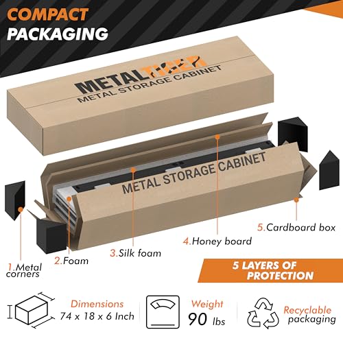 Black Metal Storage Cabinet with Wheels V362924