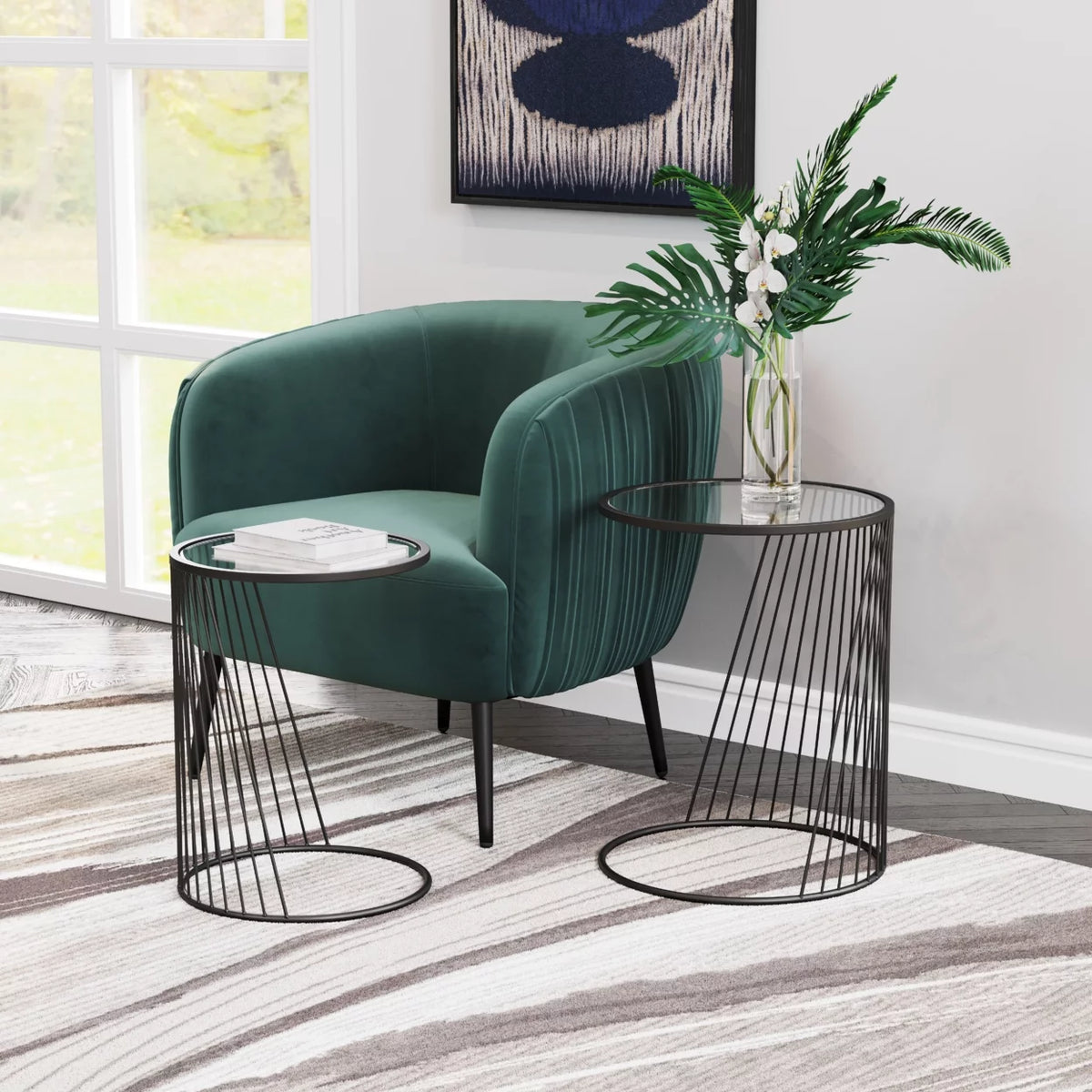 Black Nesting Table Set E45836