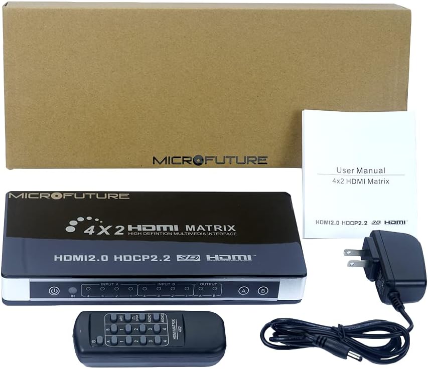 4x2 4K@60Hz HDMI Matrix Switcher Splitter with ARC Y4026