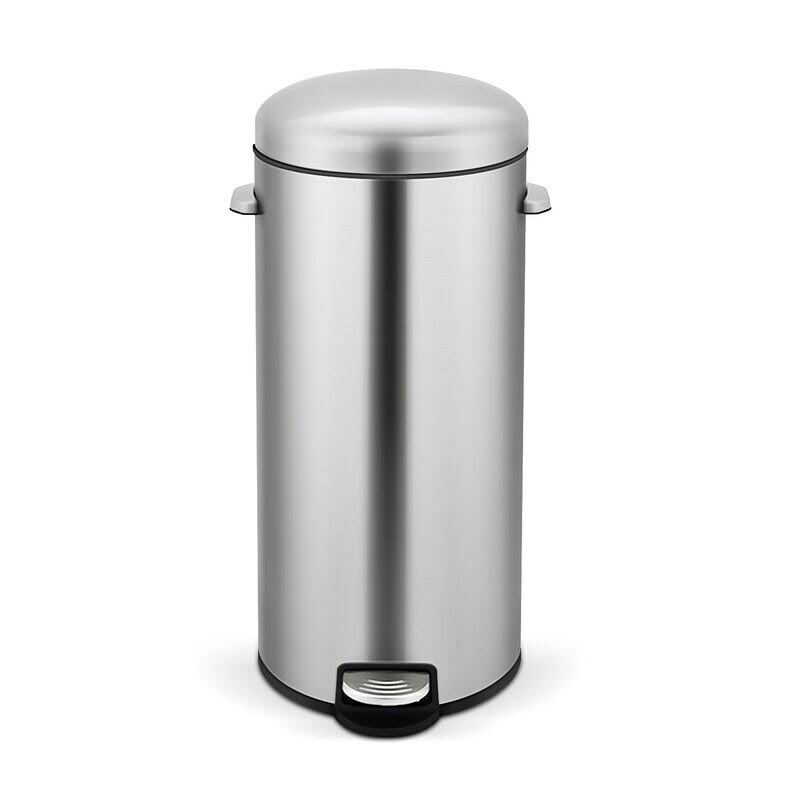 Fingerprint Free Stainless Steel Step on Trash Can Set R490