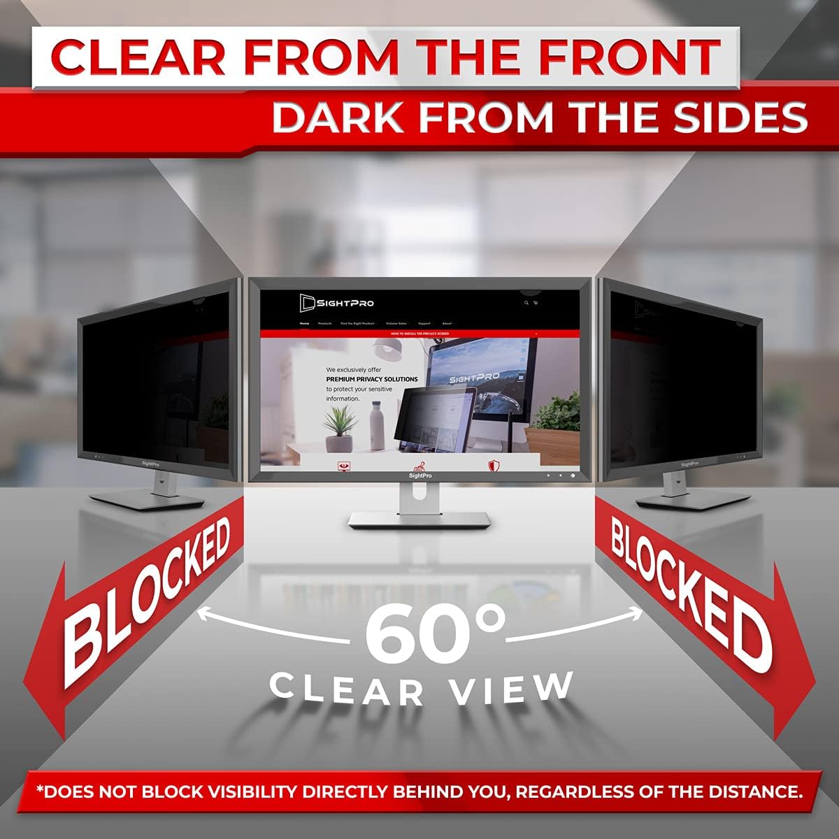 22 Inch Computer Privacy Screen Filter for 16:10 Widescreen Monitor, Pack of 2 A922620