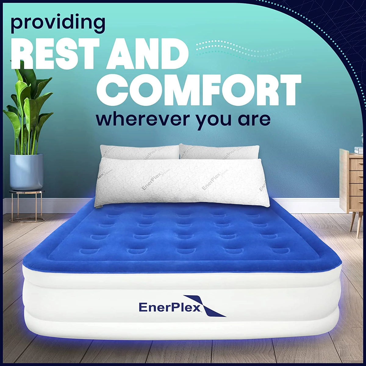 Queen 13 Inch Built-in Pump Air Mattress R268897
