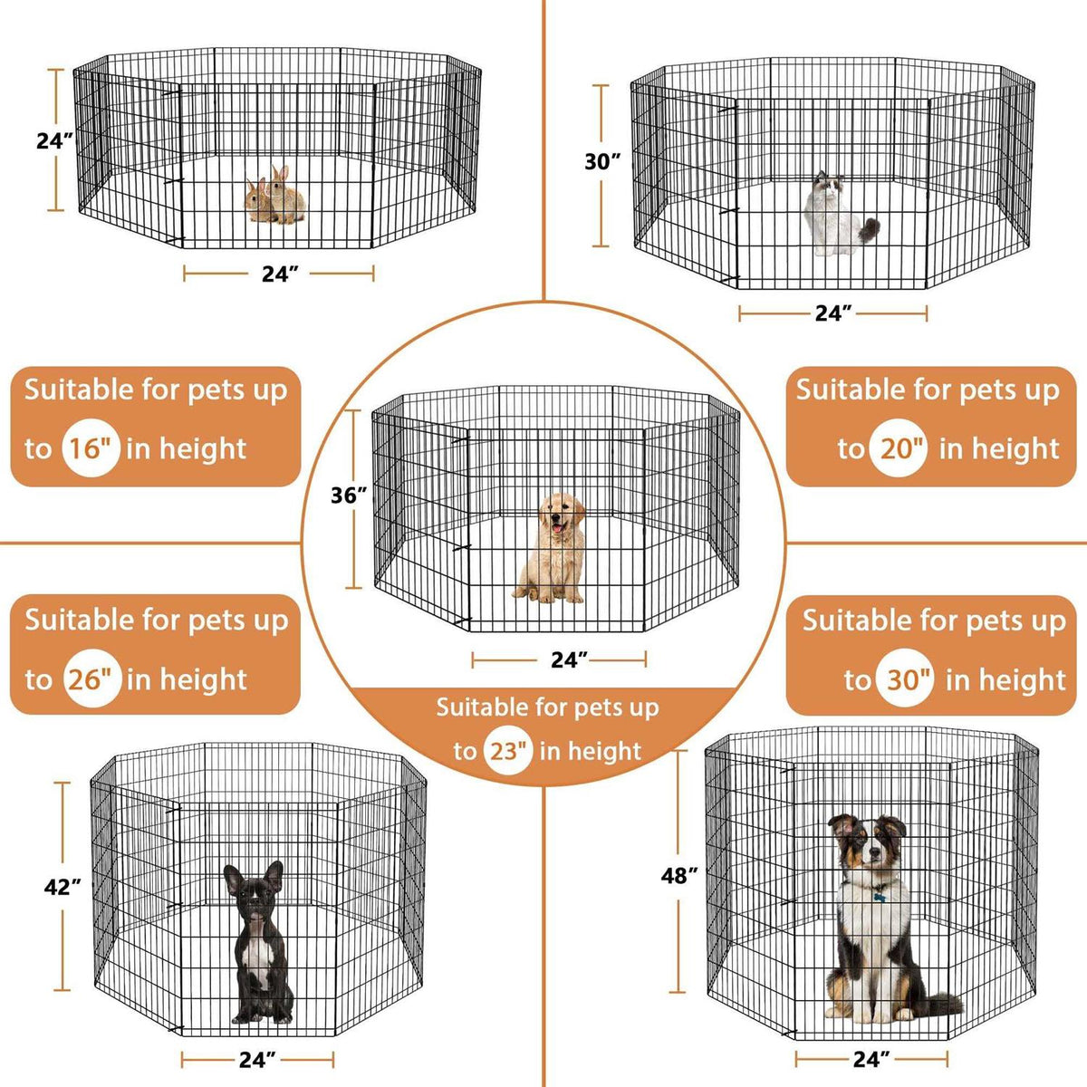 Folding Dog Exercise Pen 8 Panel B8148