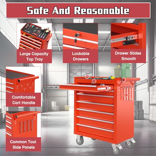 7-Drawer Metal Rolling Tool Chest with Wheels and Locking B954