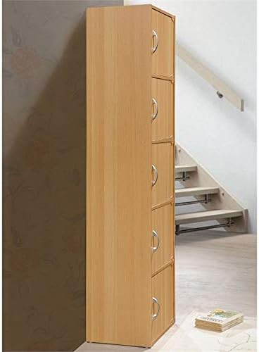5 Shelf 5 Door Bookcase in Beech E20387